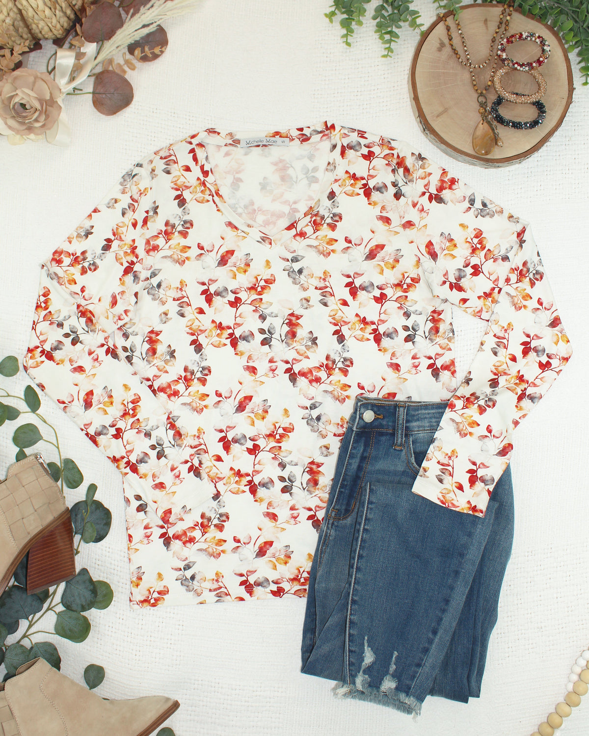 Michelle Mae Larissa Long Sleeve - Autumn Watercolor