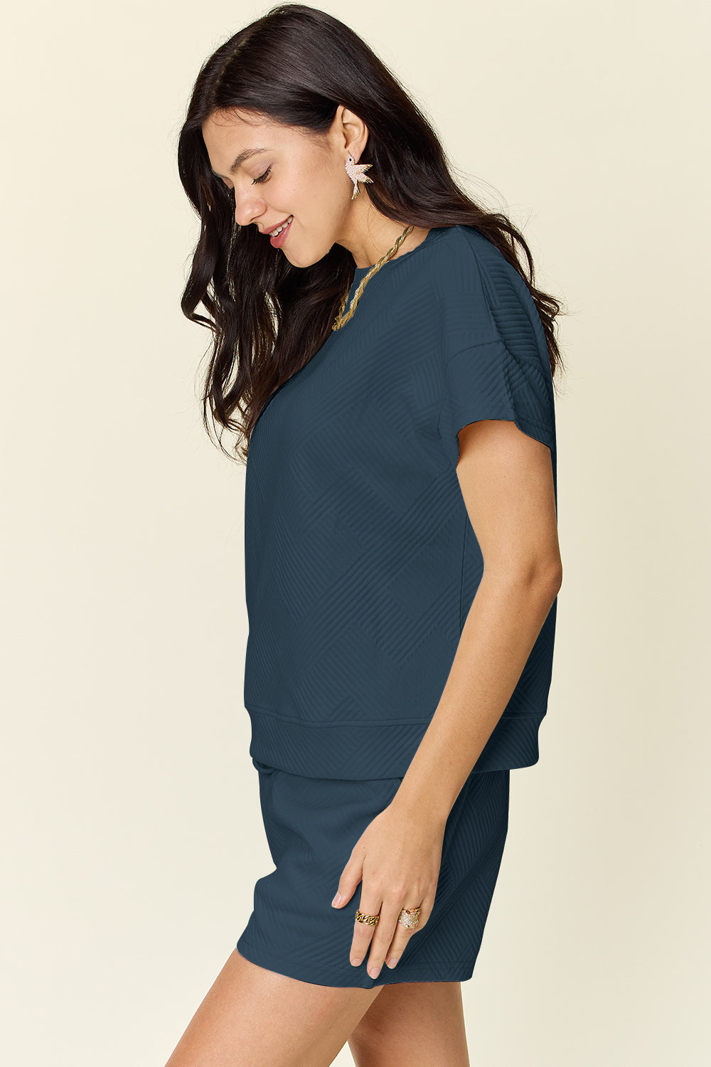 Textured Short Sleeve Top and Shorts Set in 11 Colors