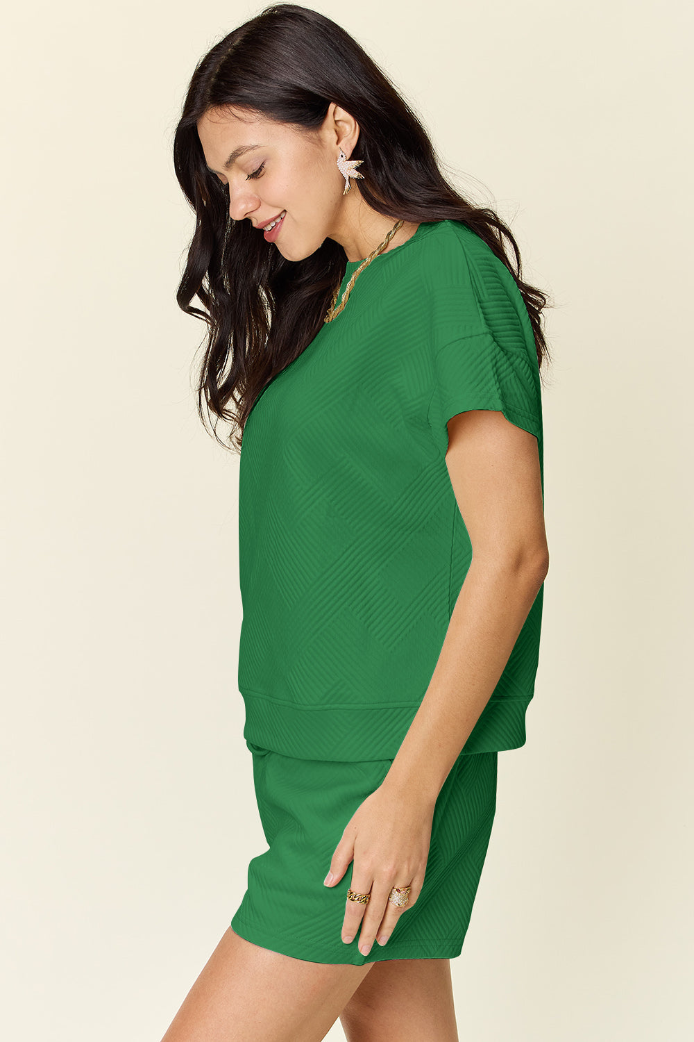 Textured Short Sleeve Top and Shorts Set in 11 Colors