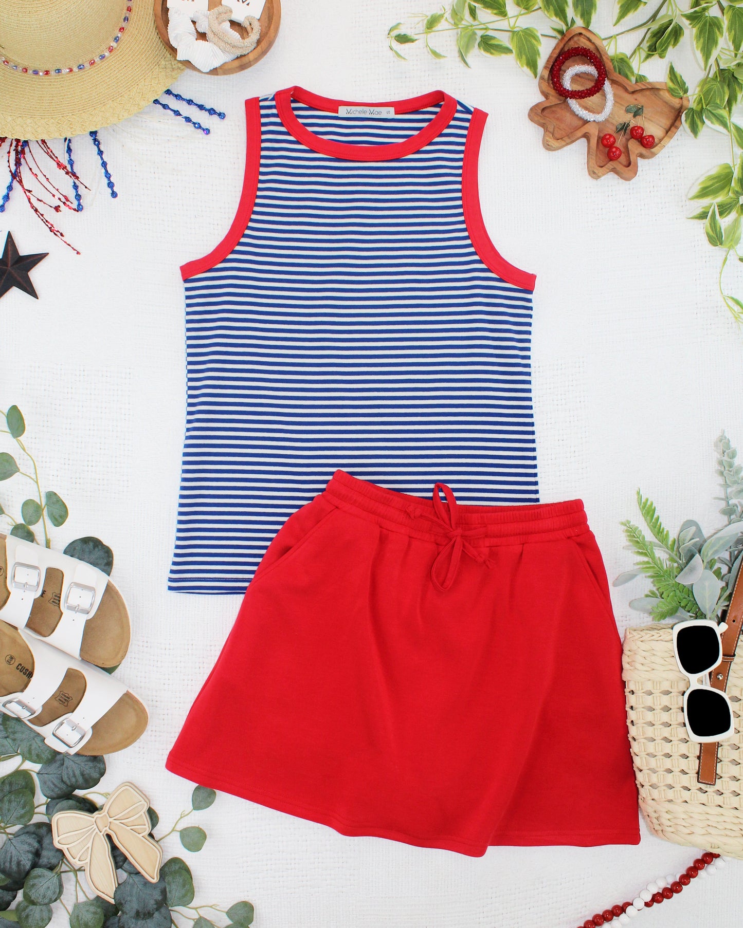 Michelle Mae Serena Luxe Skort - Red