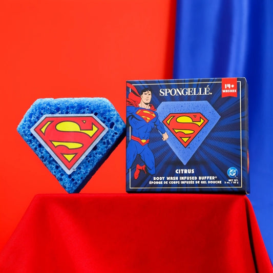 PREORDER Spongelle Superman DC Body Wash Infused Buffer in Citrus