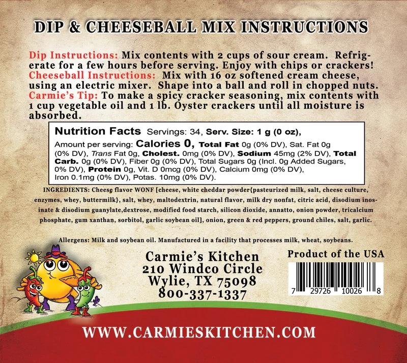 Carmie's Dip Mix - Jalapeno Cheddar