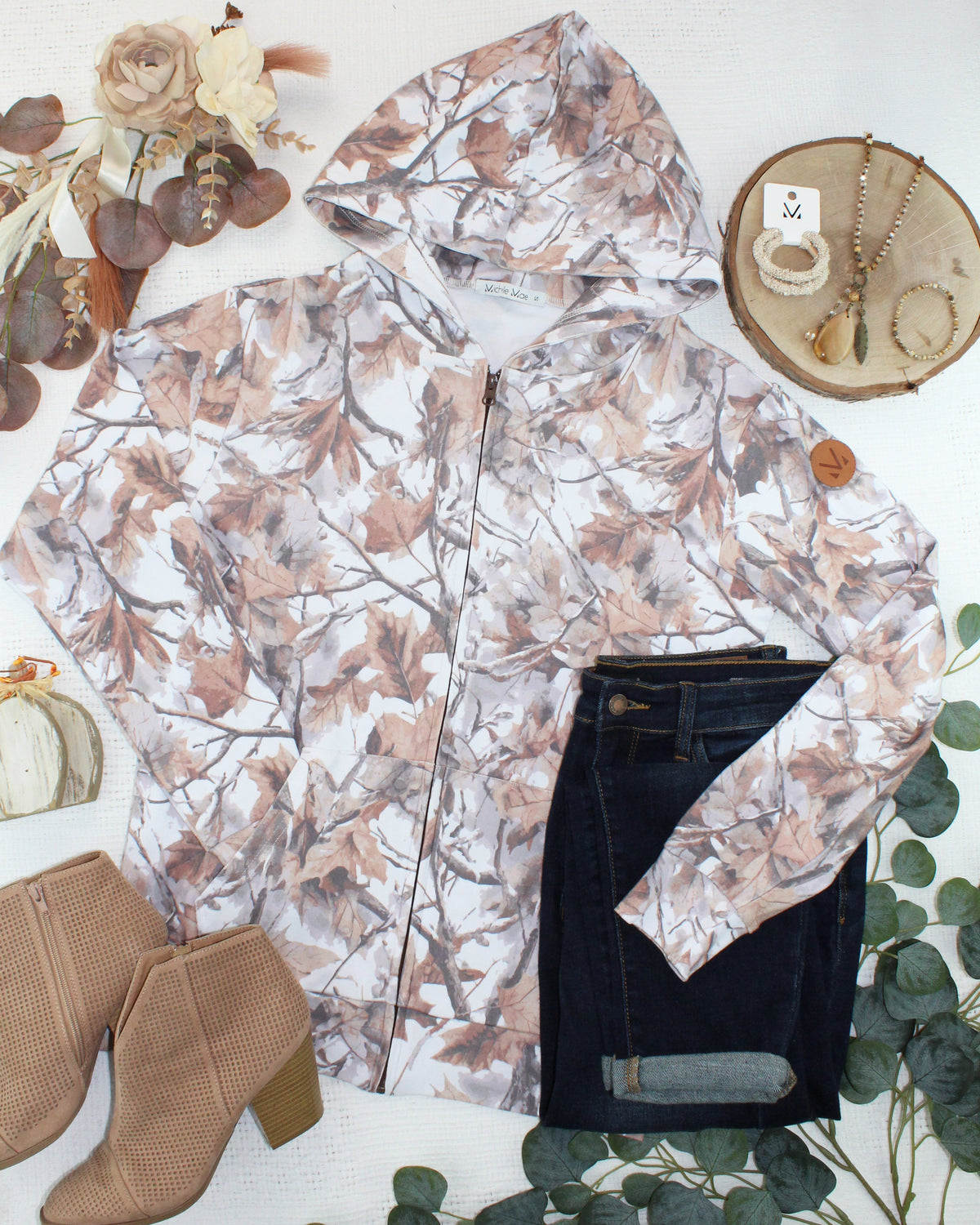 Michelle Mae Fullzip Hoodie - Woodsy Camo