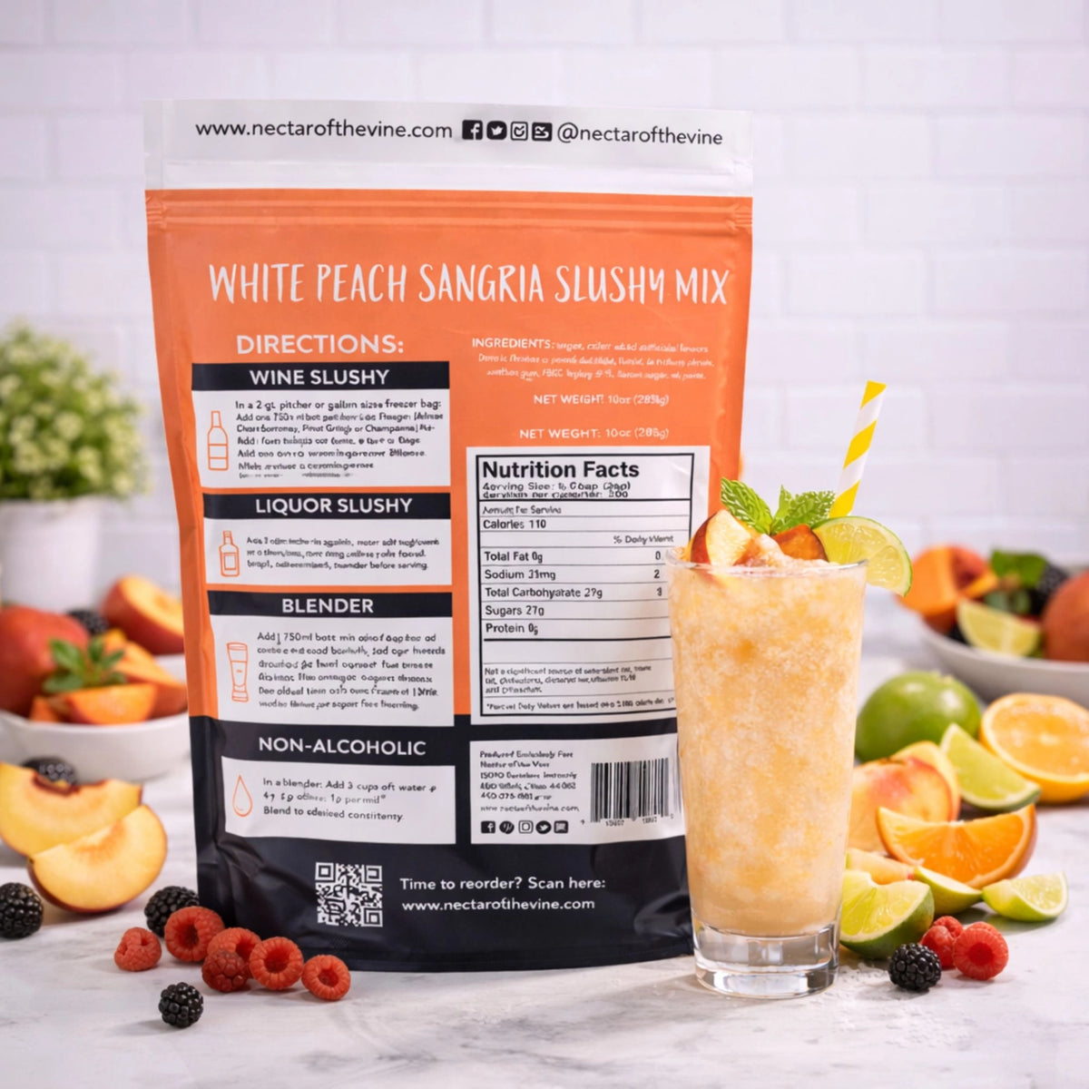 PREORDER Nectar of the Vine White Peach Sangria Slushy Mix