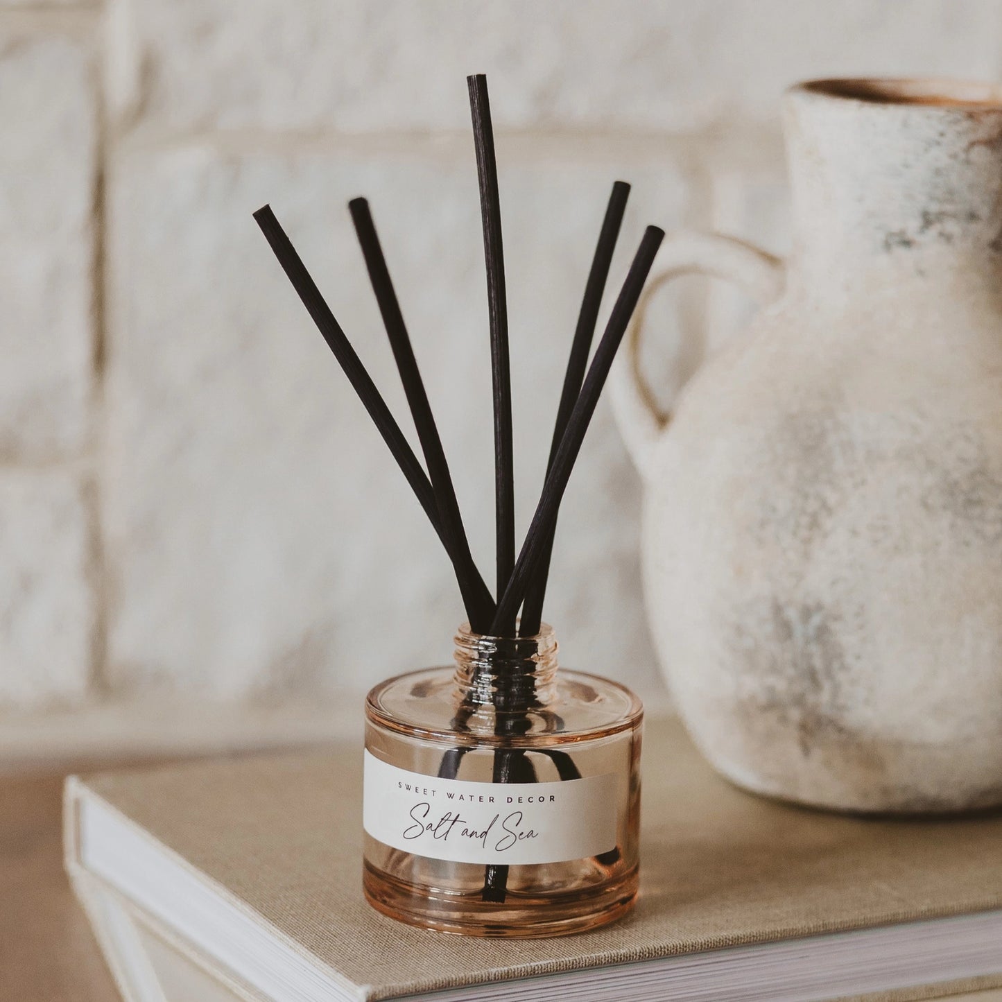 Sweetwater Decor | Salt and Sea Amber Reed Diffuser with New Tinted Bottle