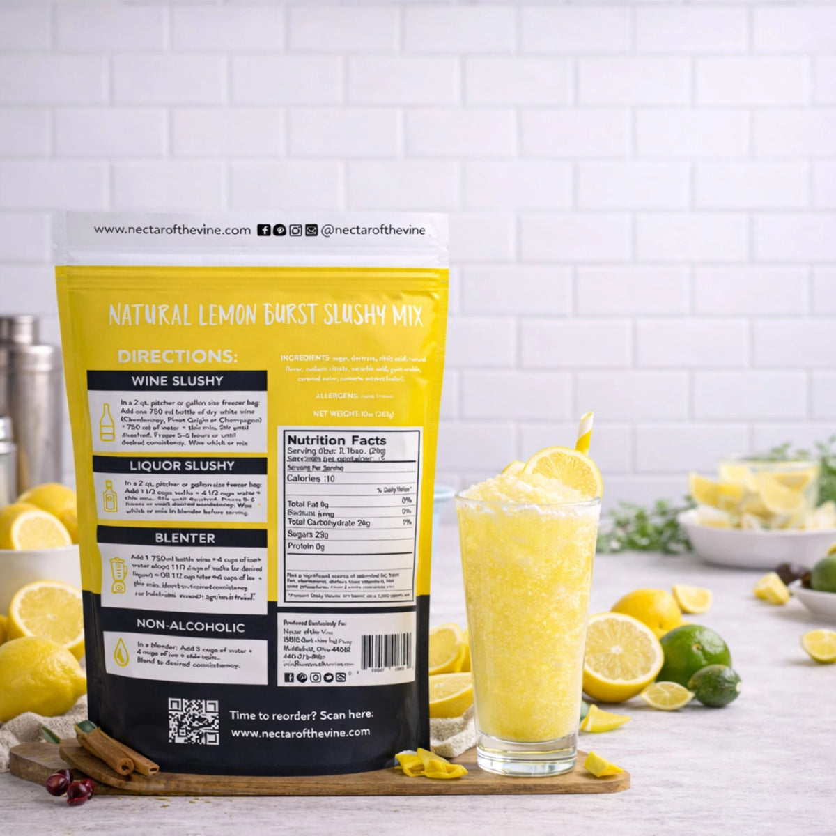 PREORDER Nectar of the Vine Natural Lemon Burst Wine Slushy Mix