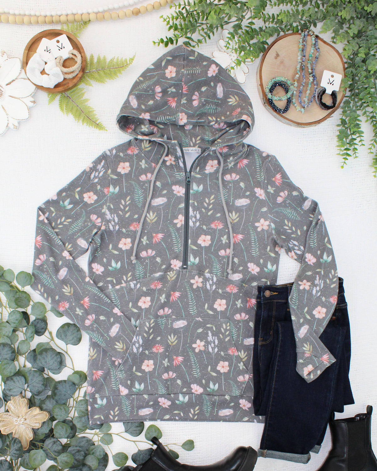 Michelle Mae HalfZip Hoodie - Wildflower Meadow