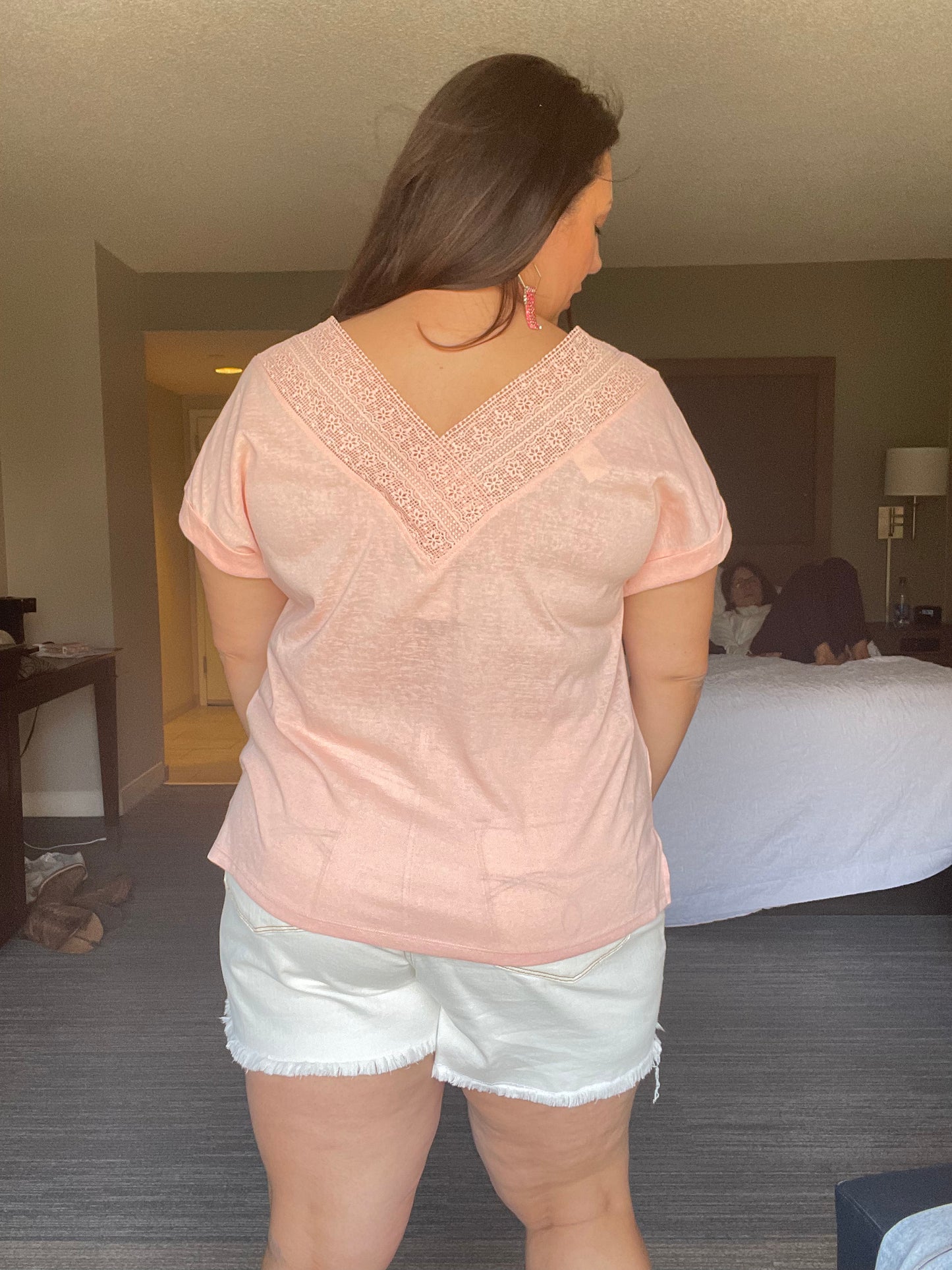 Sew in Love Takeover - Lace Back Short Sleeve Top