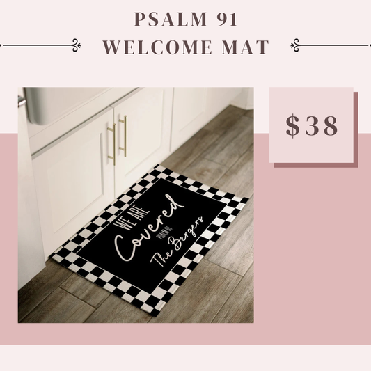 Preorder: Personalized  Psalm 91 We Are Covered Doormat