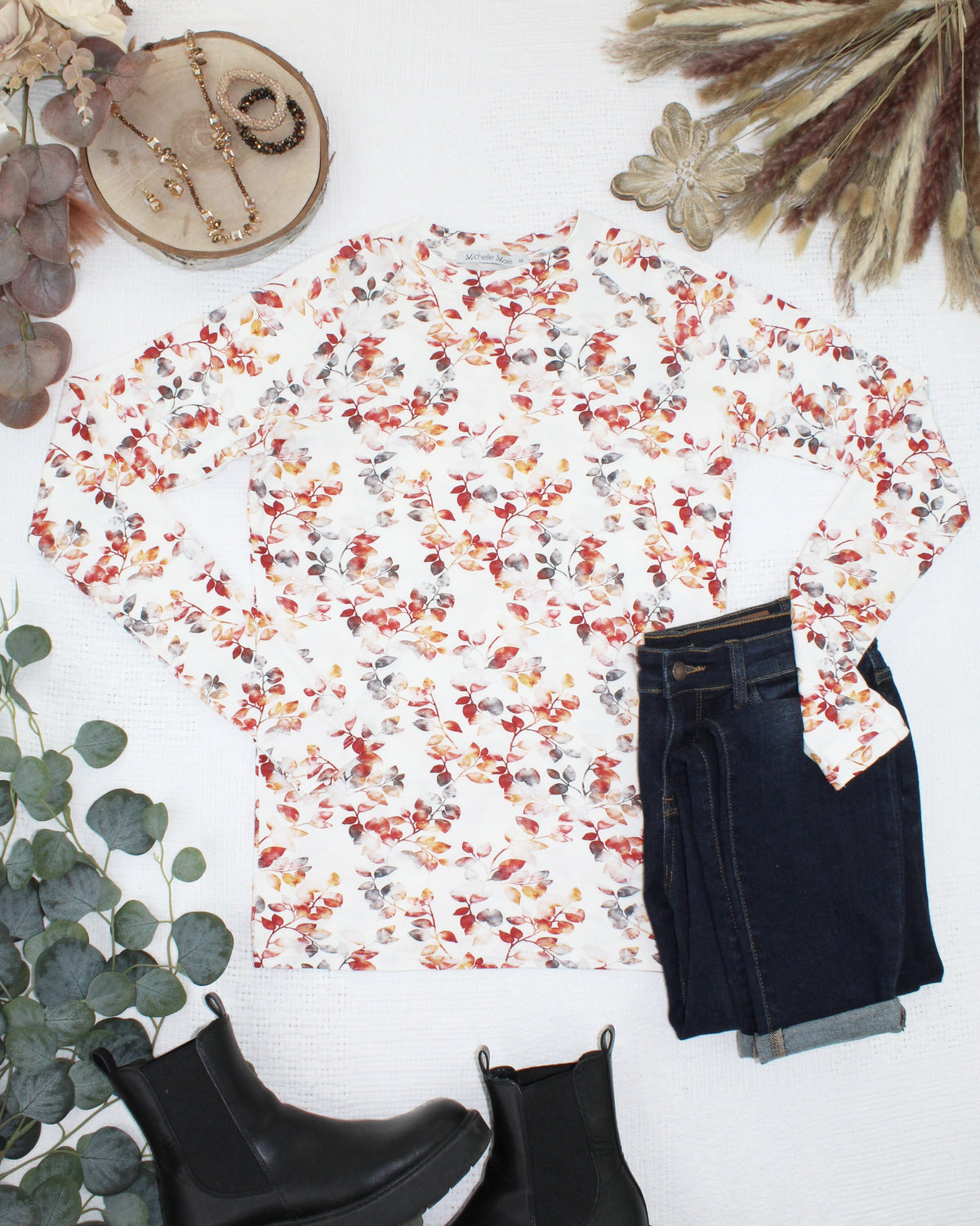 Michelle Mae Blair Long Sleeve Top - Autumn Watercolor
