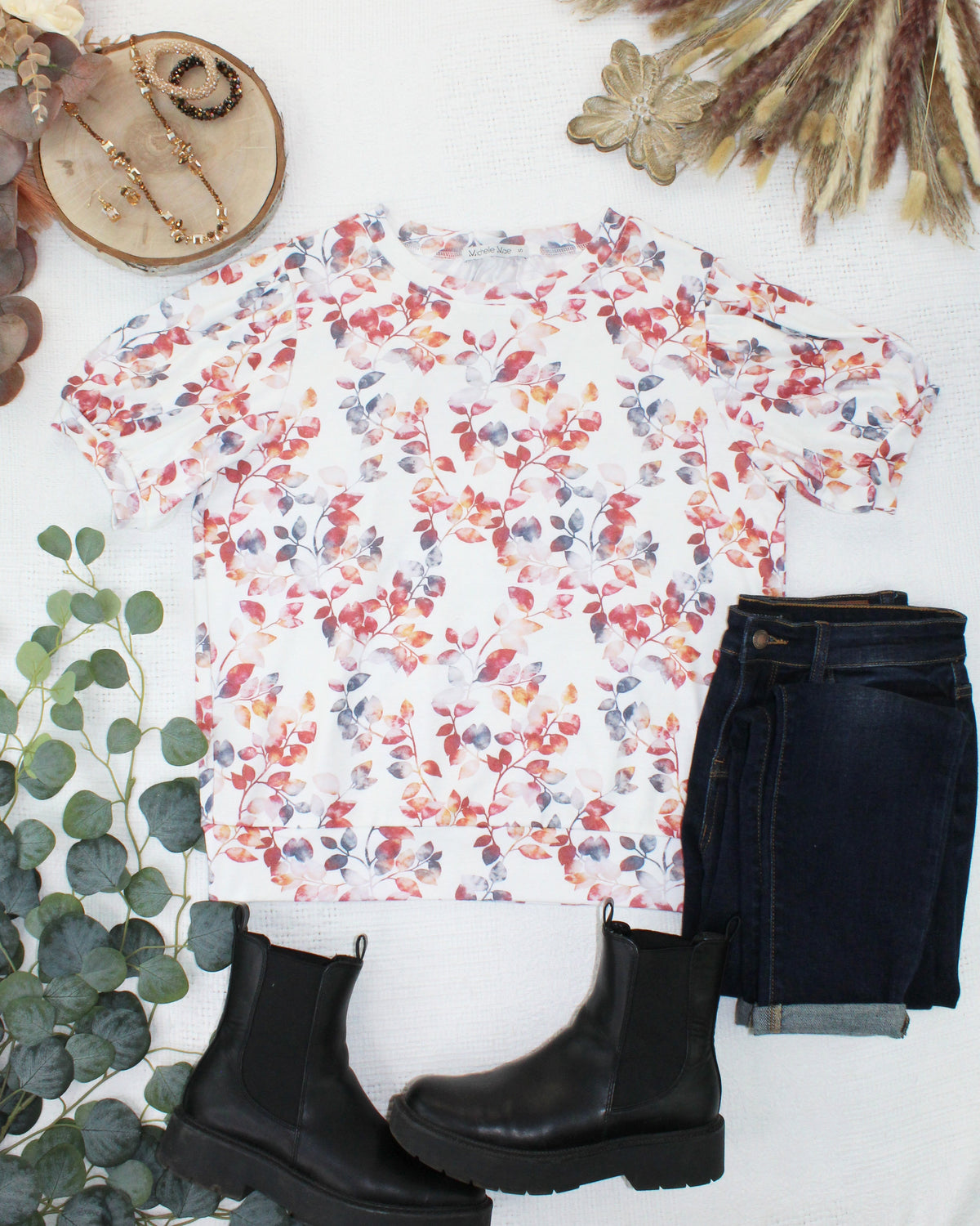 Michelle Mae Katie Cozy Top - Autumn Watercolor