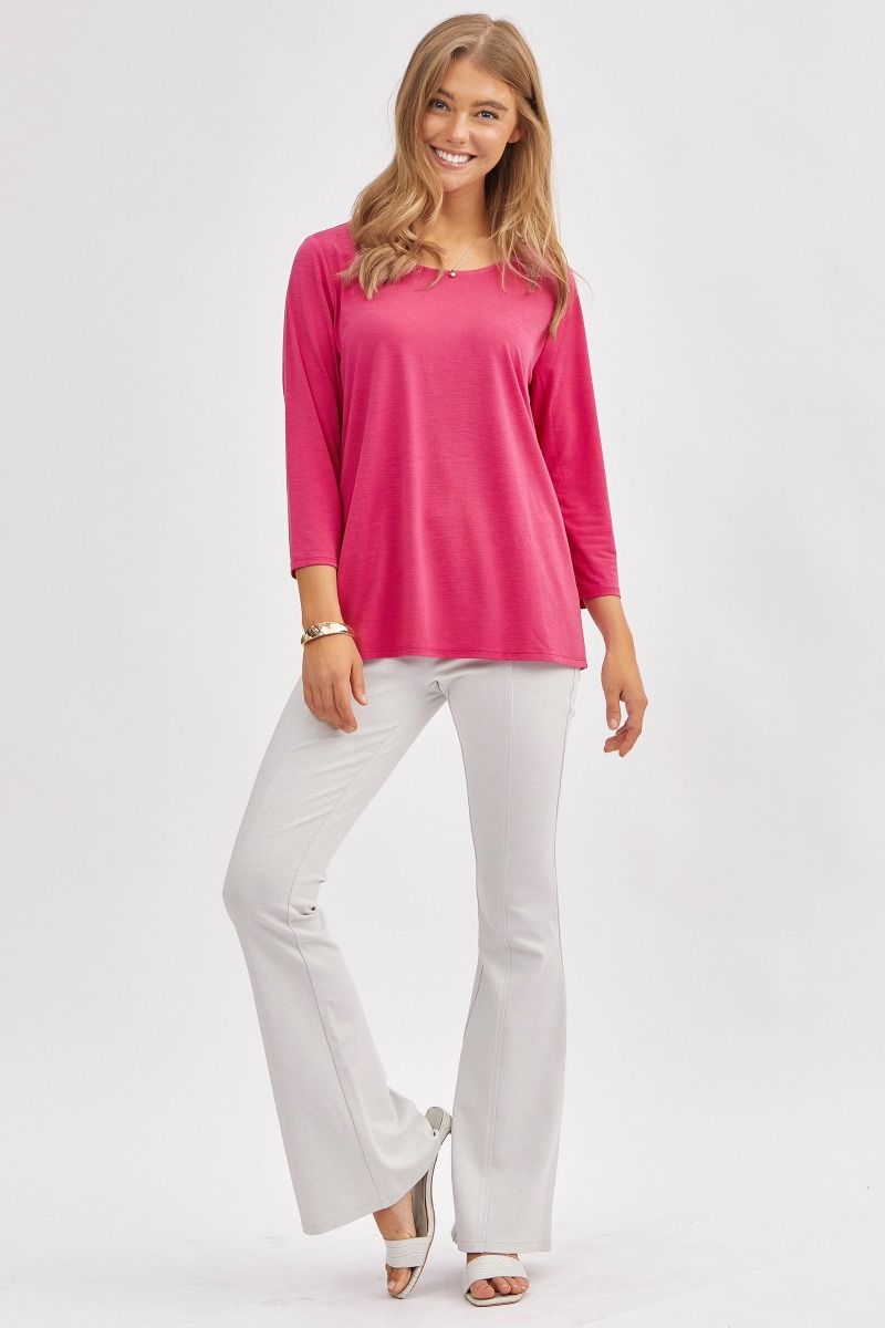 Dear Scarlett Signature Classic Round Neck Top in 7 Solid Colors