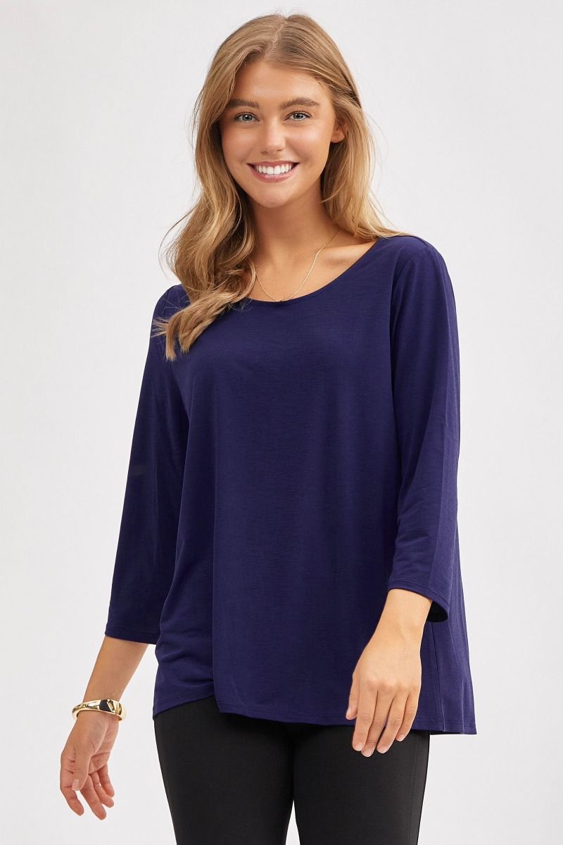 Dear Scarlett Signature Classic Round Neck Top in 7 Solid Colors