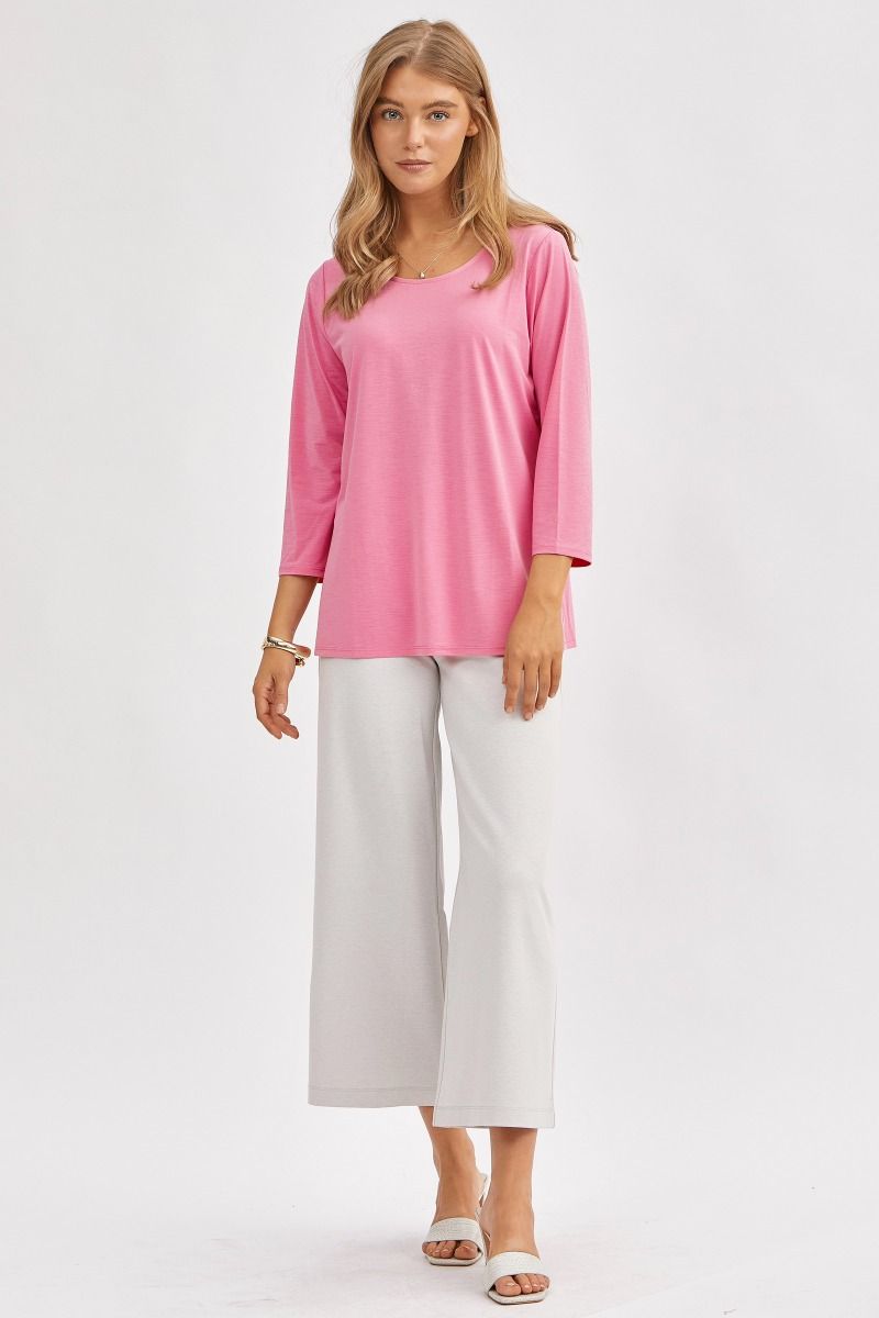 Dear Scarlett Signature Classic Round Neck Top in 7 Solid Colors