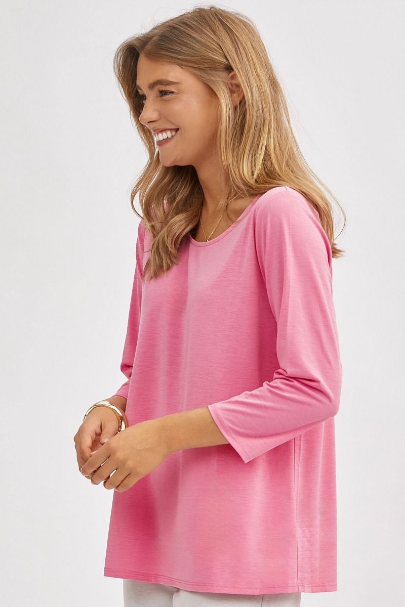 Dear Scarlett Signature Classic Round Neck Top in 7 Solid Colors