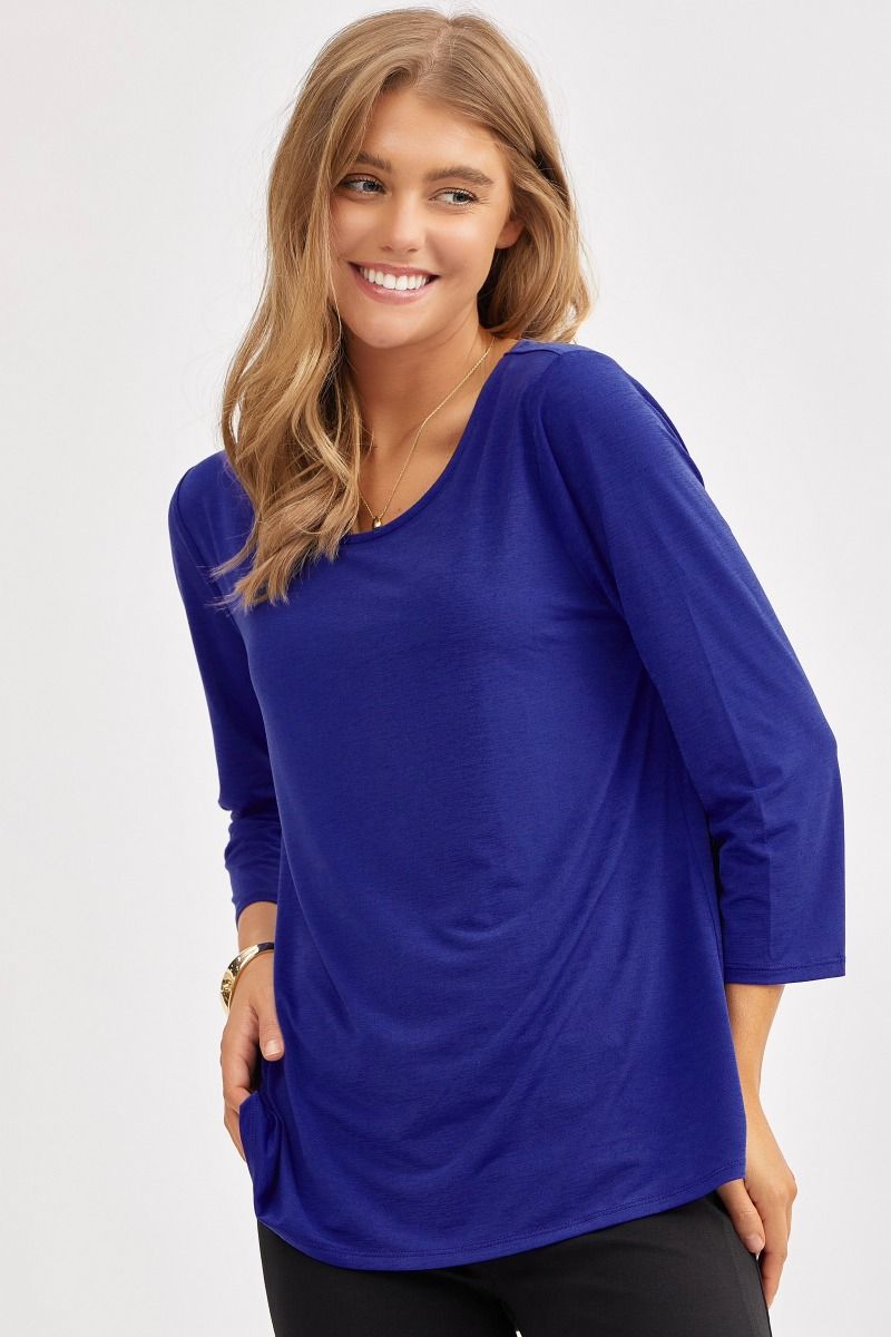 Dear Scarlett Signature Classic Round Neck Top in 7 Solid Colors