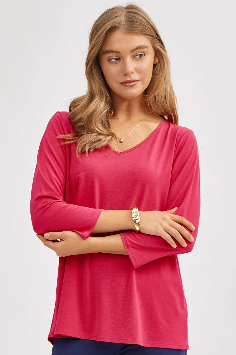 Dear Scarlett Signature Classic V-Neck Top in 8 Colors