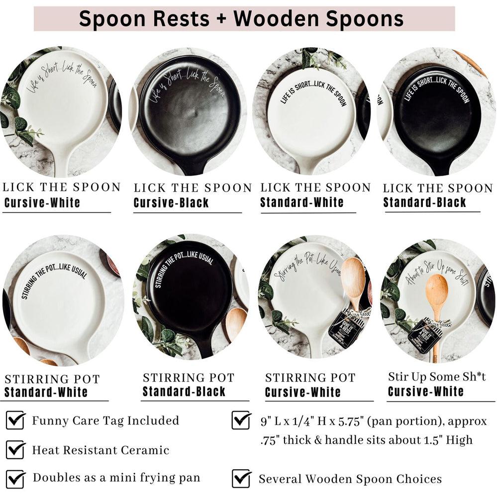 Give it a Rest Large Spoon Rest & Choice of Wooden Spoon Set