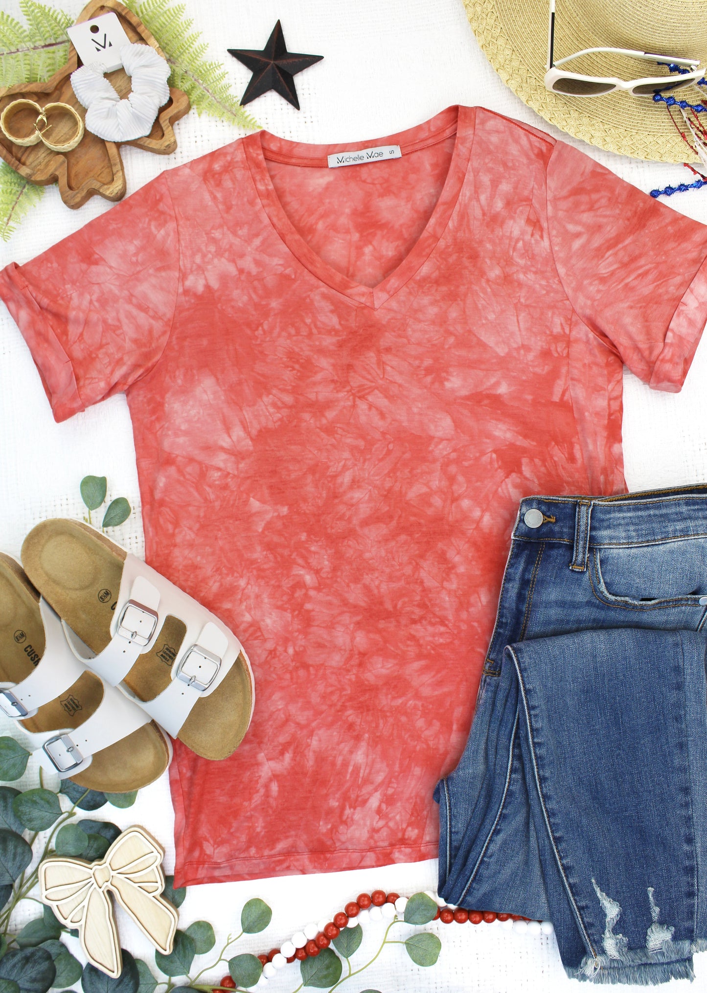 Michelle Mae Sophie Top - Red Tie Dye