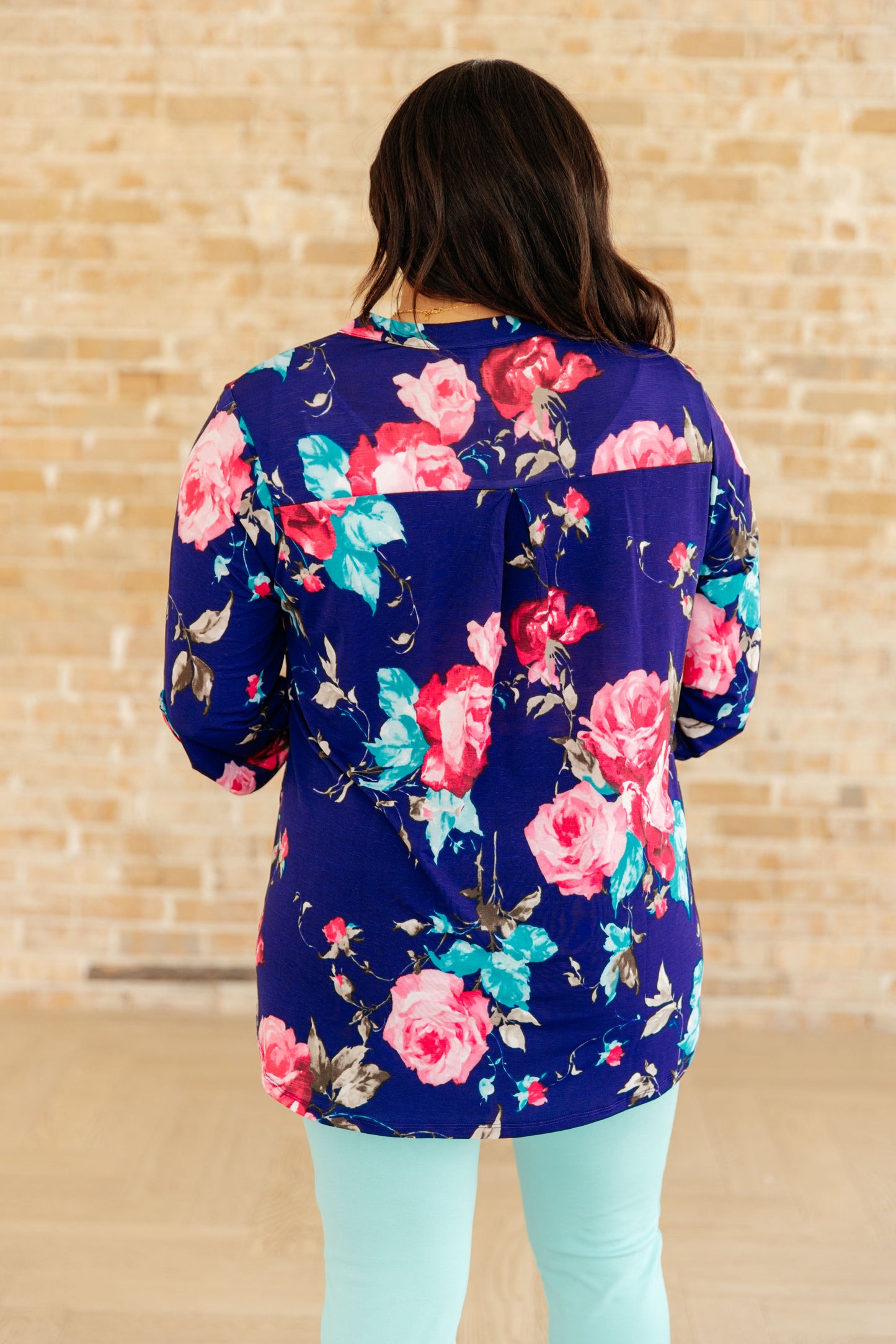 Lizzy Top in Royal Floral