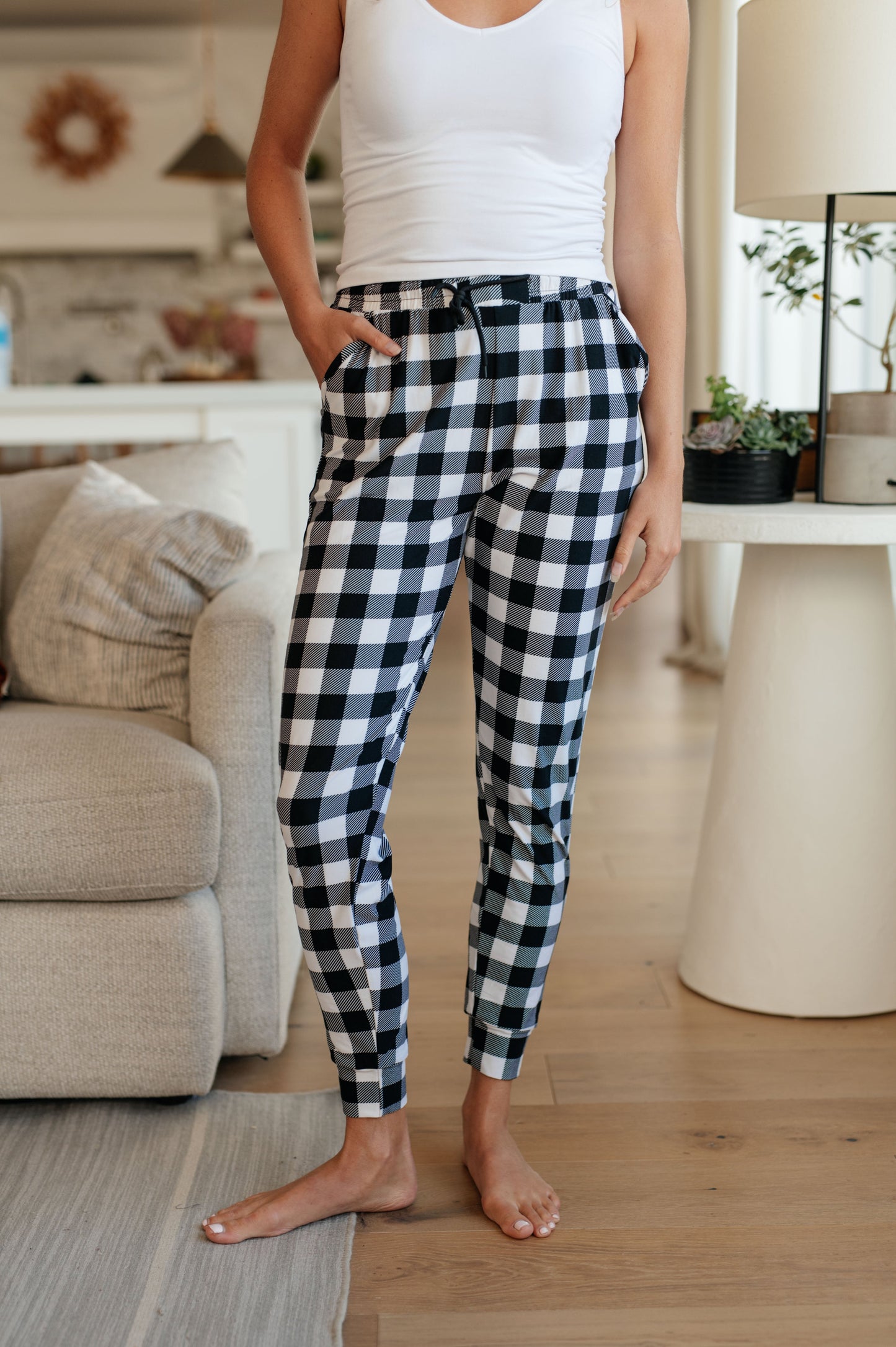 Your New Favorite Joggers in Black and White Buffalo Check