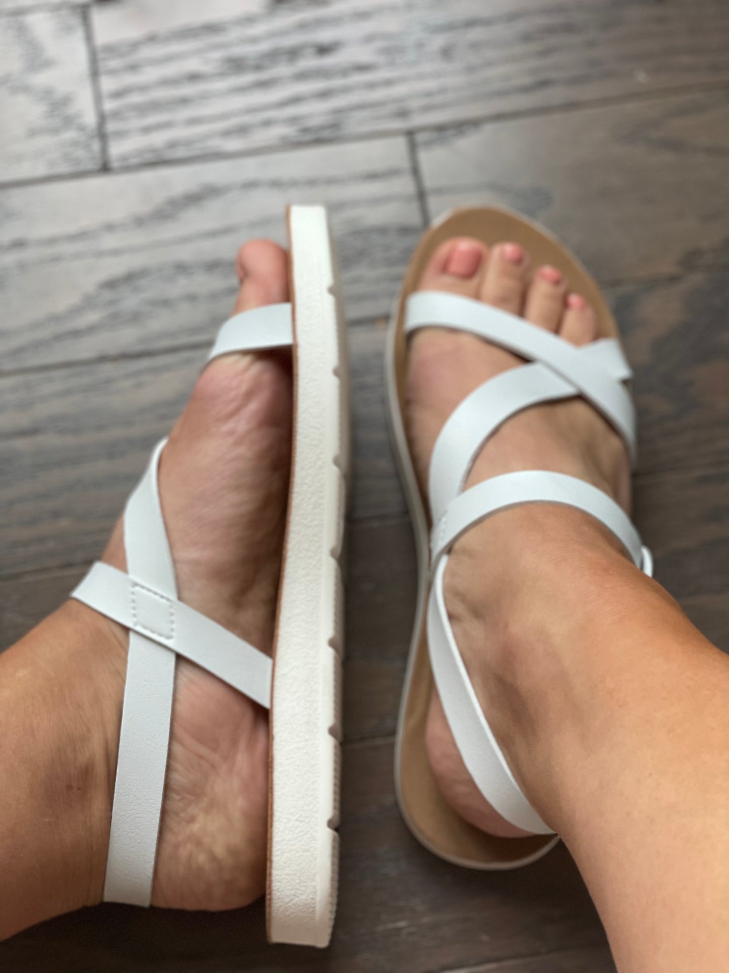 Very G Tristy Strappy Sandal in White
