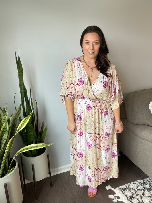 New Beginnings Midi Dress in Orchid Floral