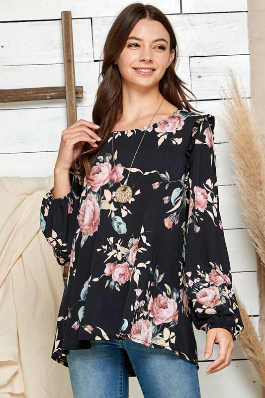So Sweet Floral Tunic Blouse