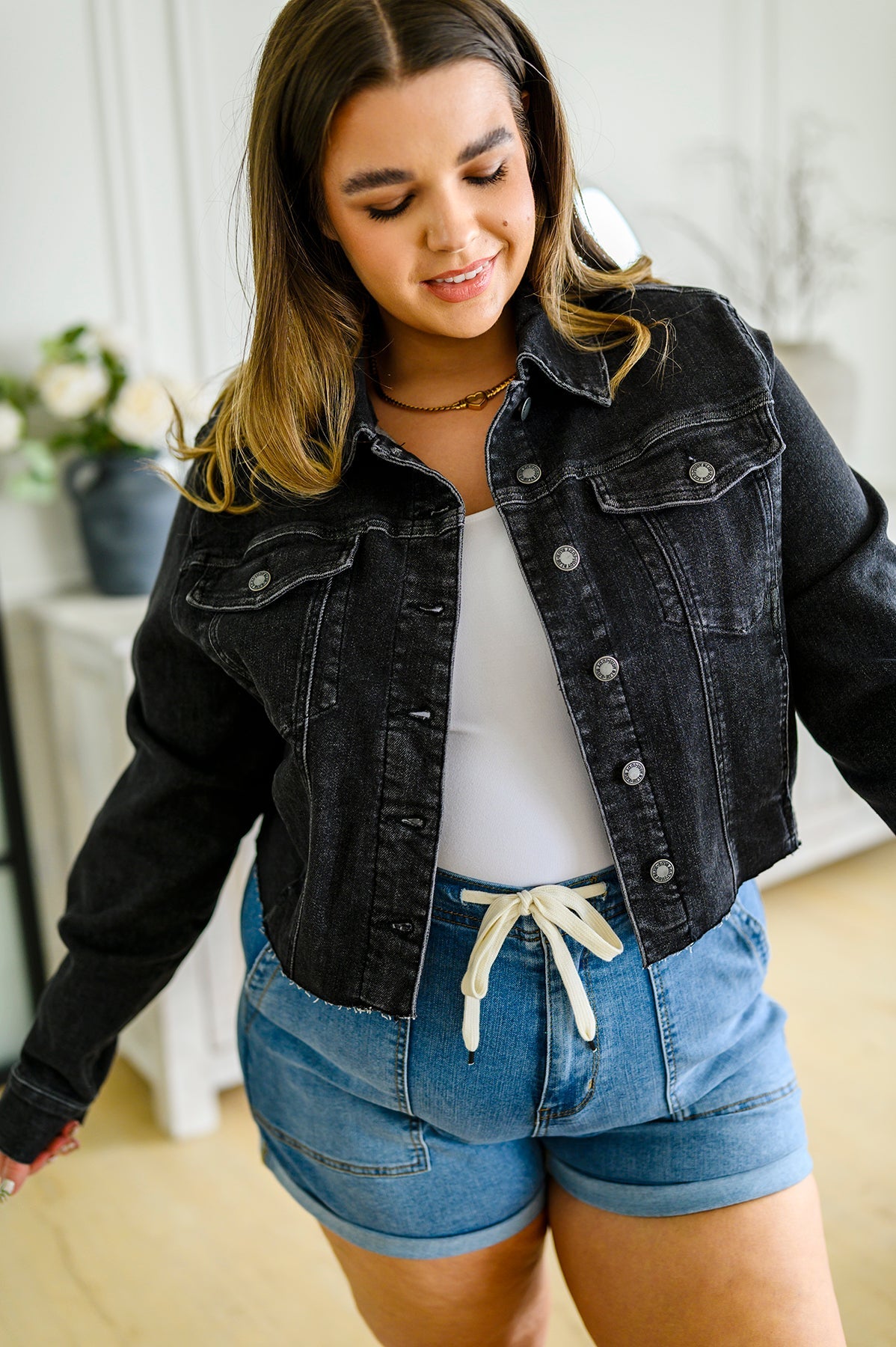 Charlie Cropped Denim Jacket from Judy Blue