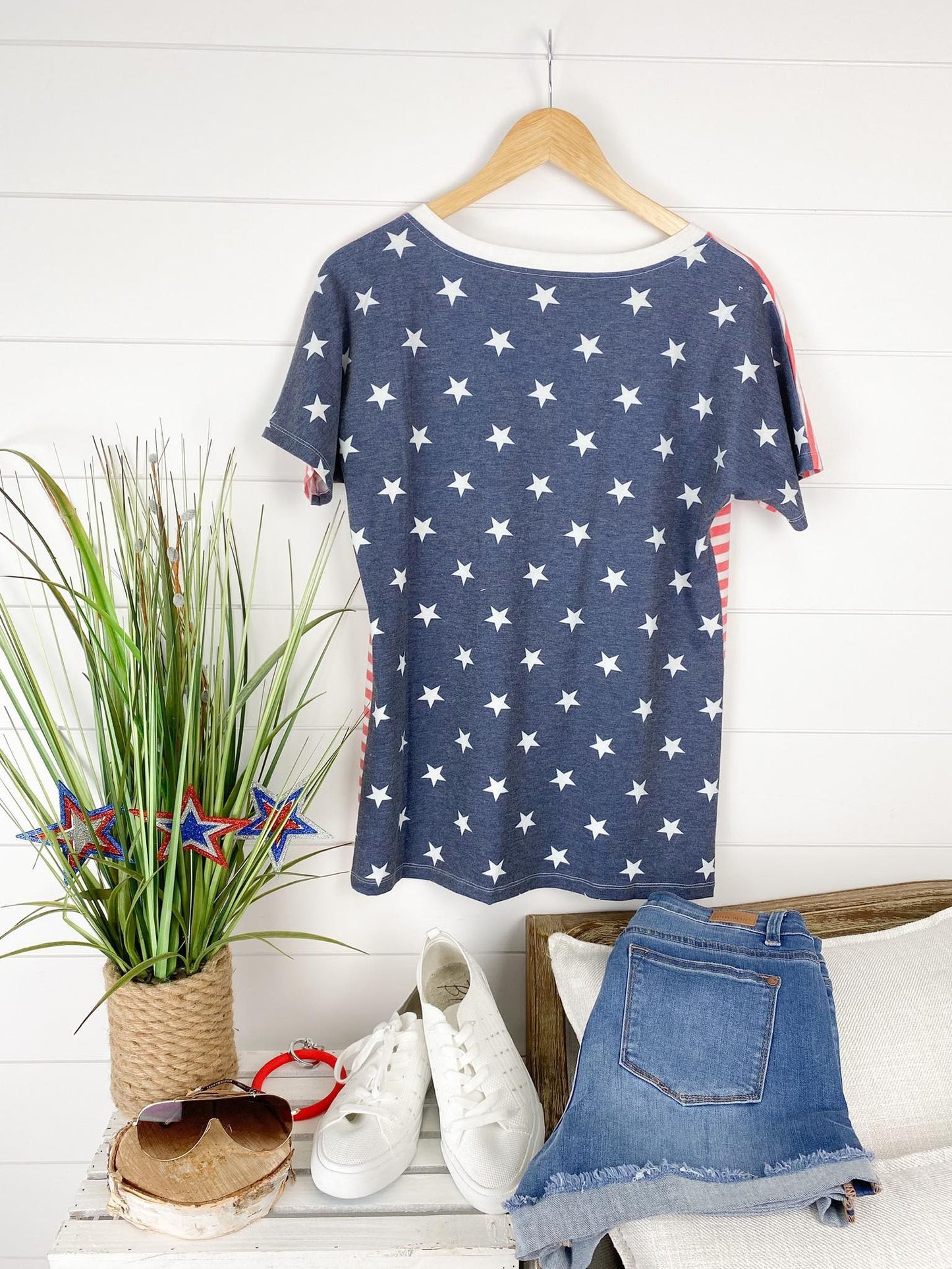 IN STOCK Chloe Cozy Tee - Stars and Stripes