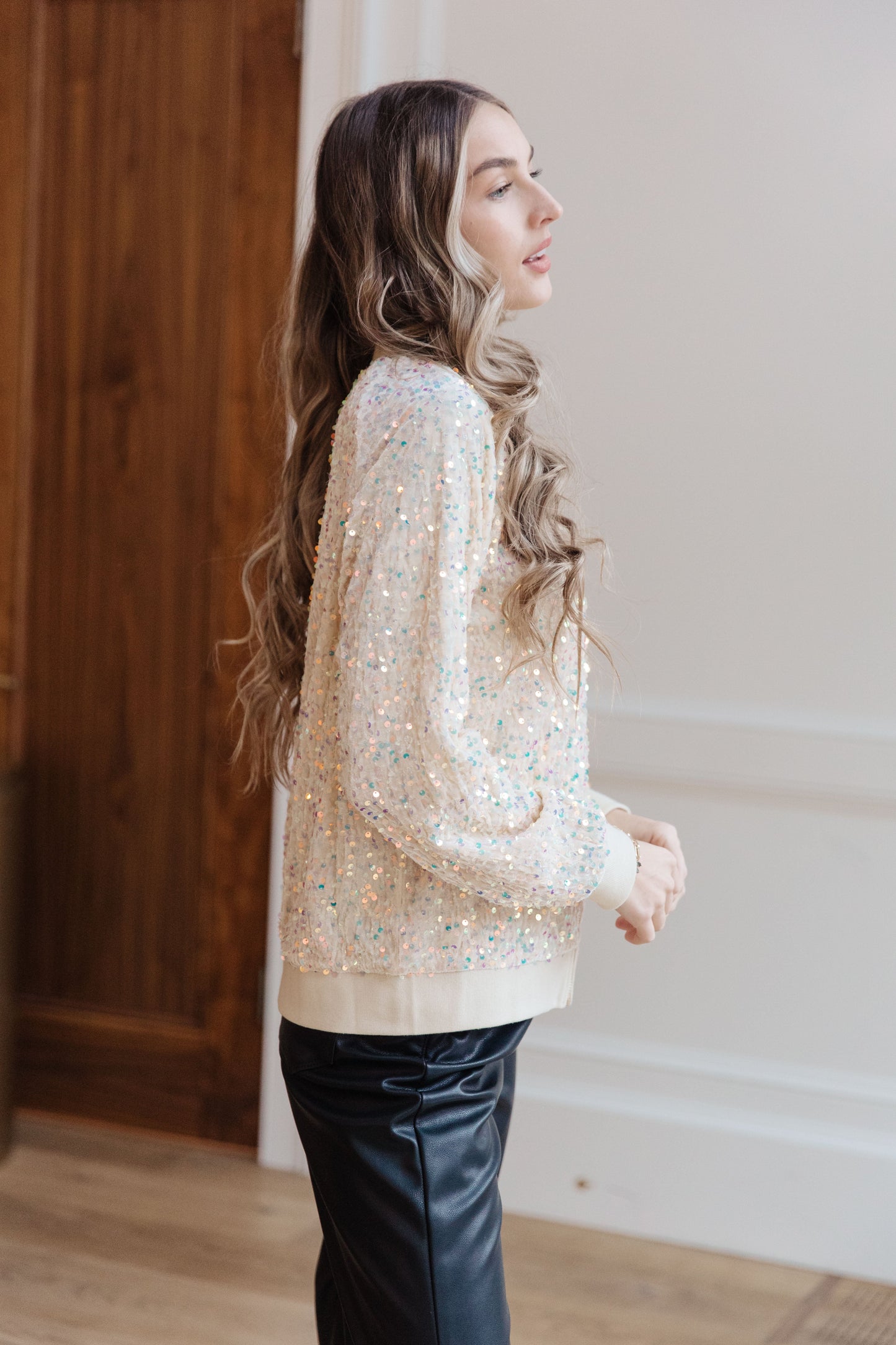 All That Glitters Sequin Bomber Jacket