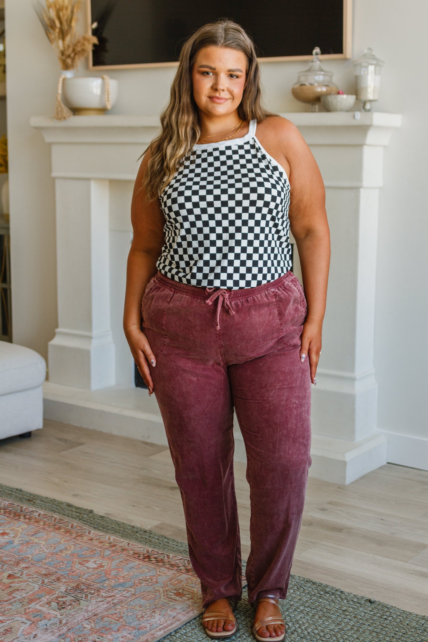 Start the Races Checkered Halter Top