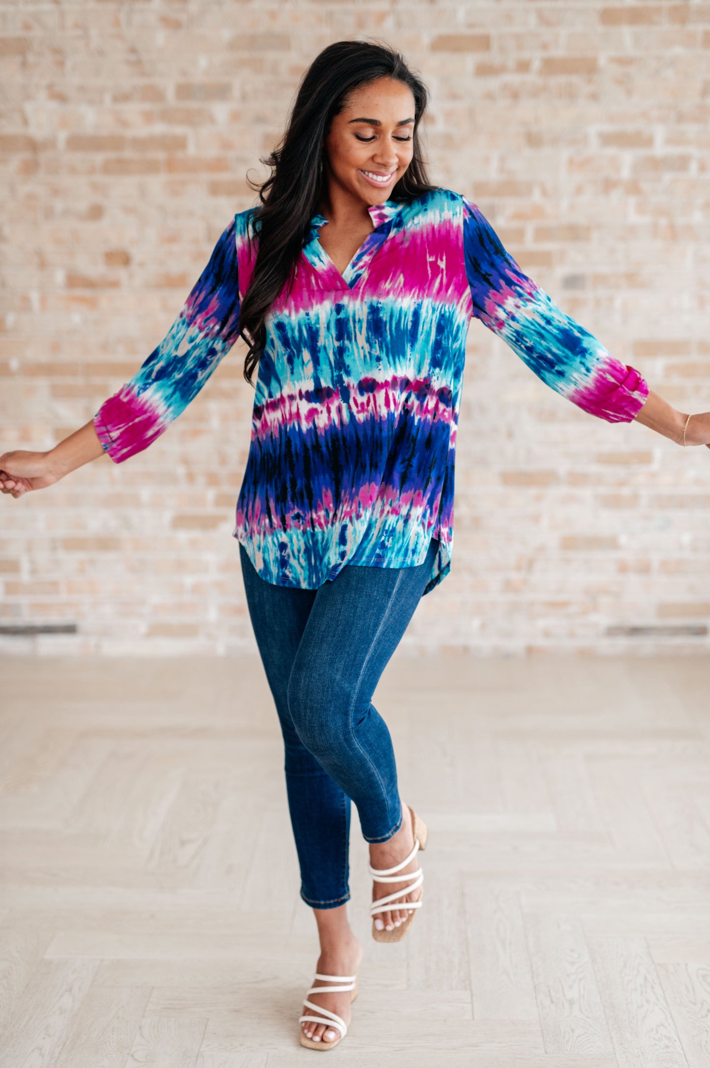 Little Lovely Lizzy Blouse in Tie Dye