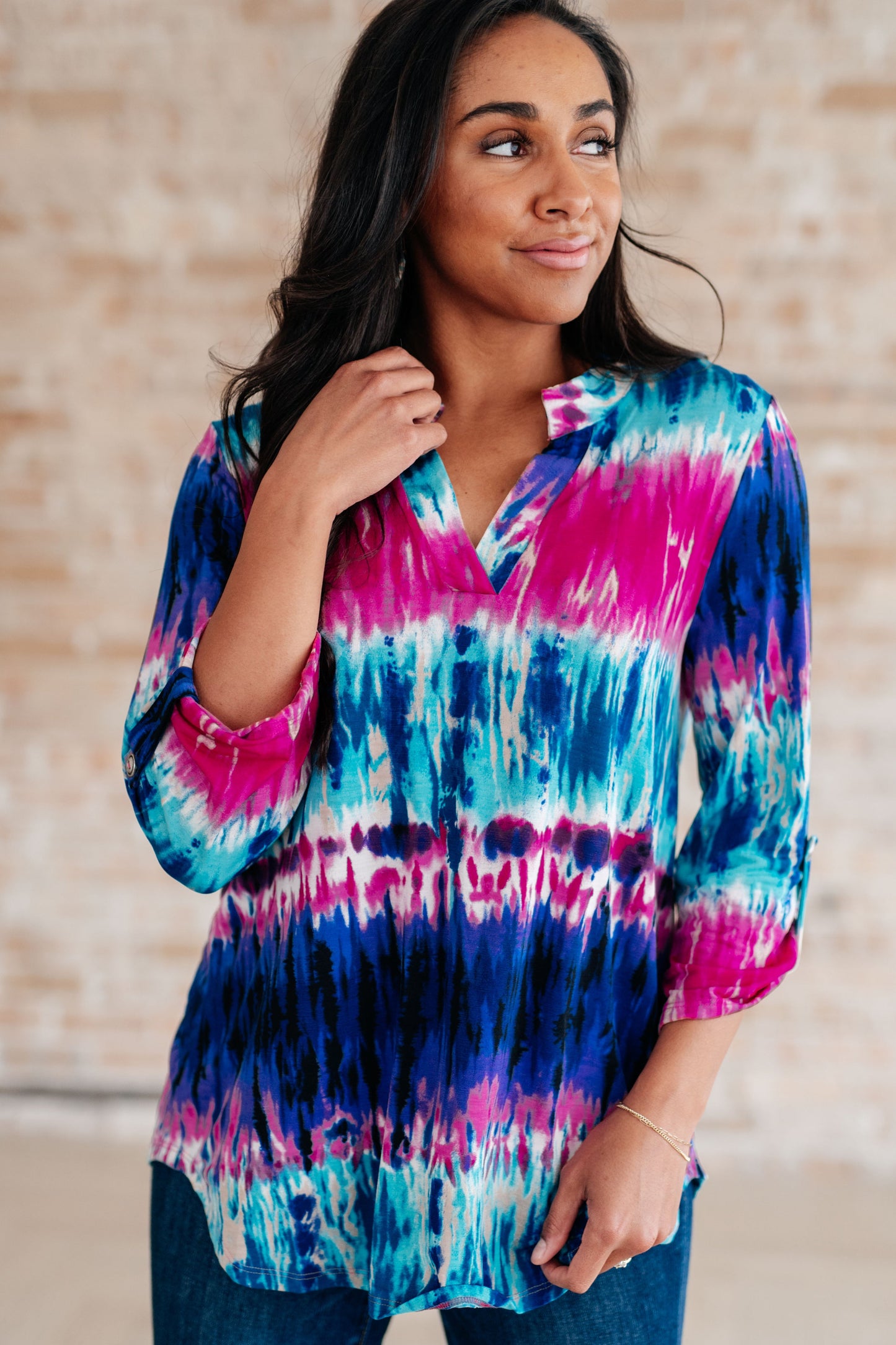 Little Lovely Lizzy Blouse in Tie Dye