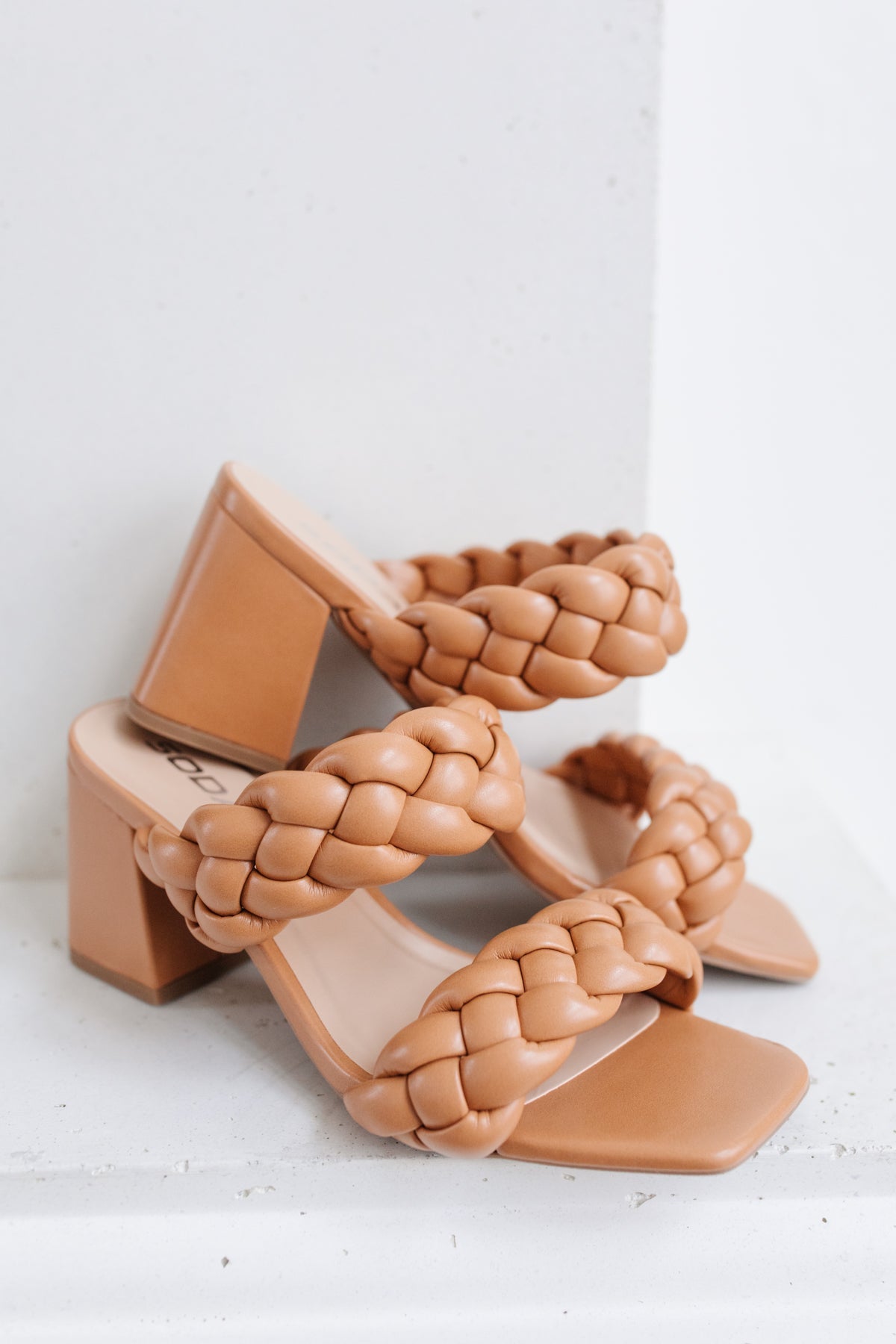 Maya Braided Heels in Tan