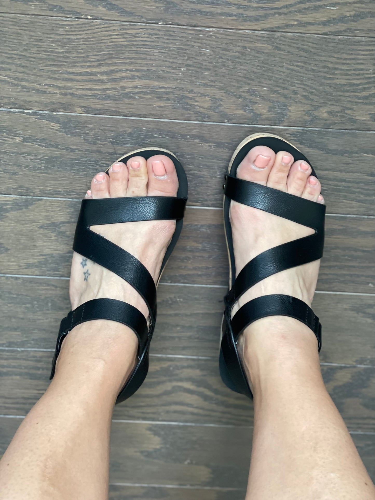 Walkabout Strappy Wedge Sandals in Black