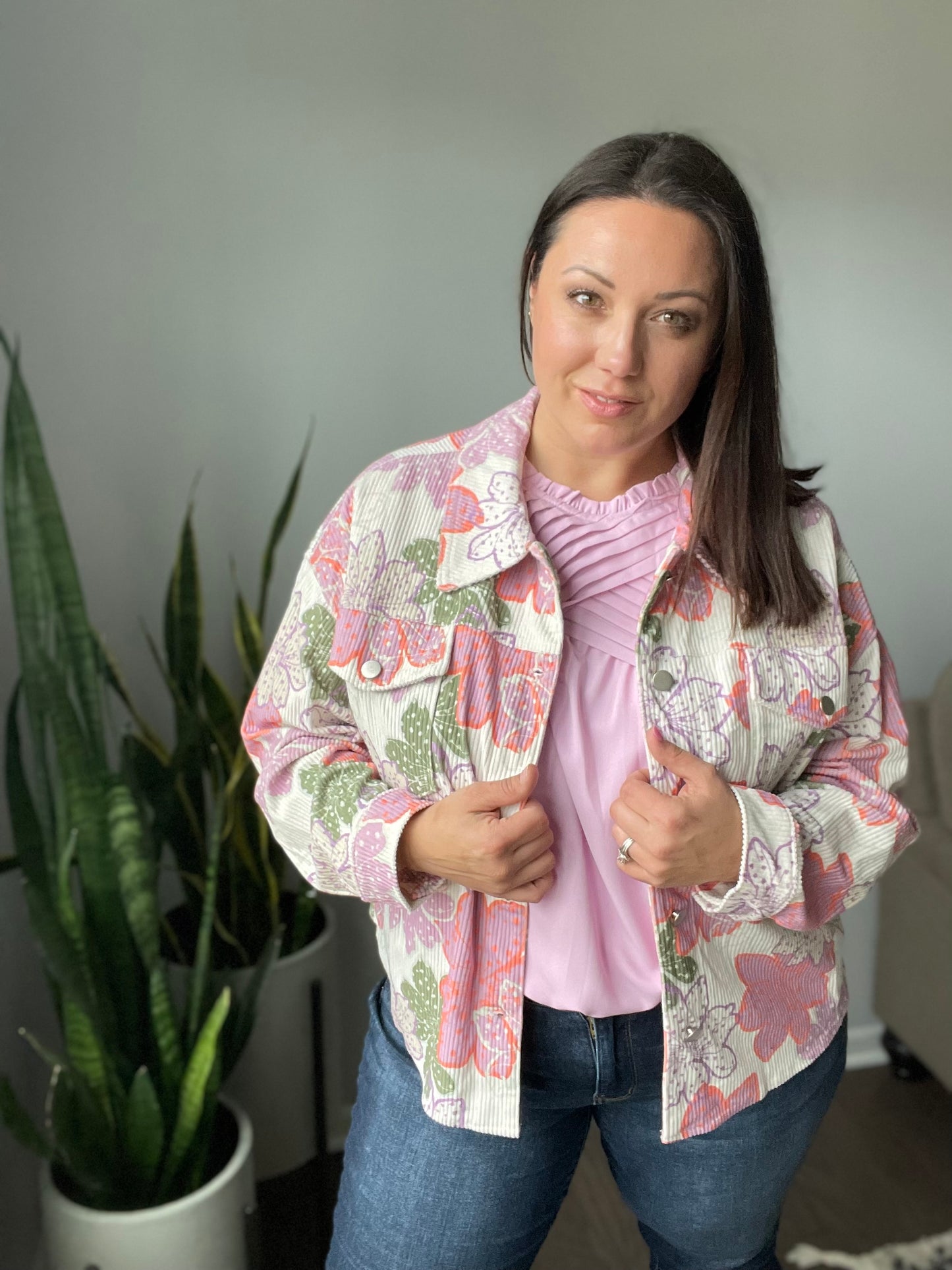 Bring the Bouquet Floral Corduroy Jacket