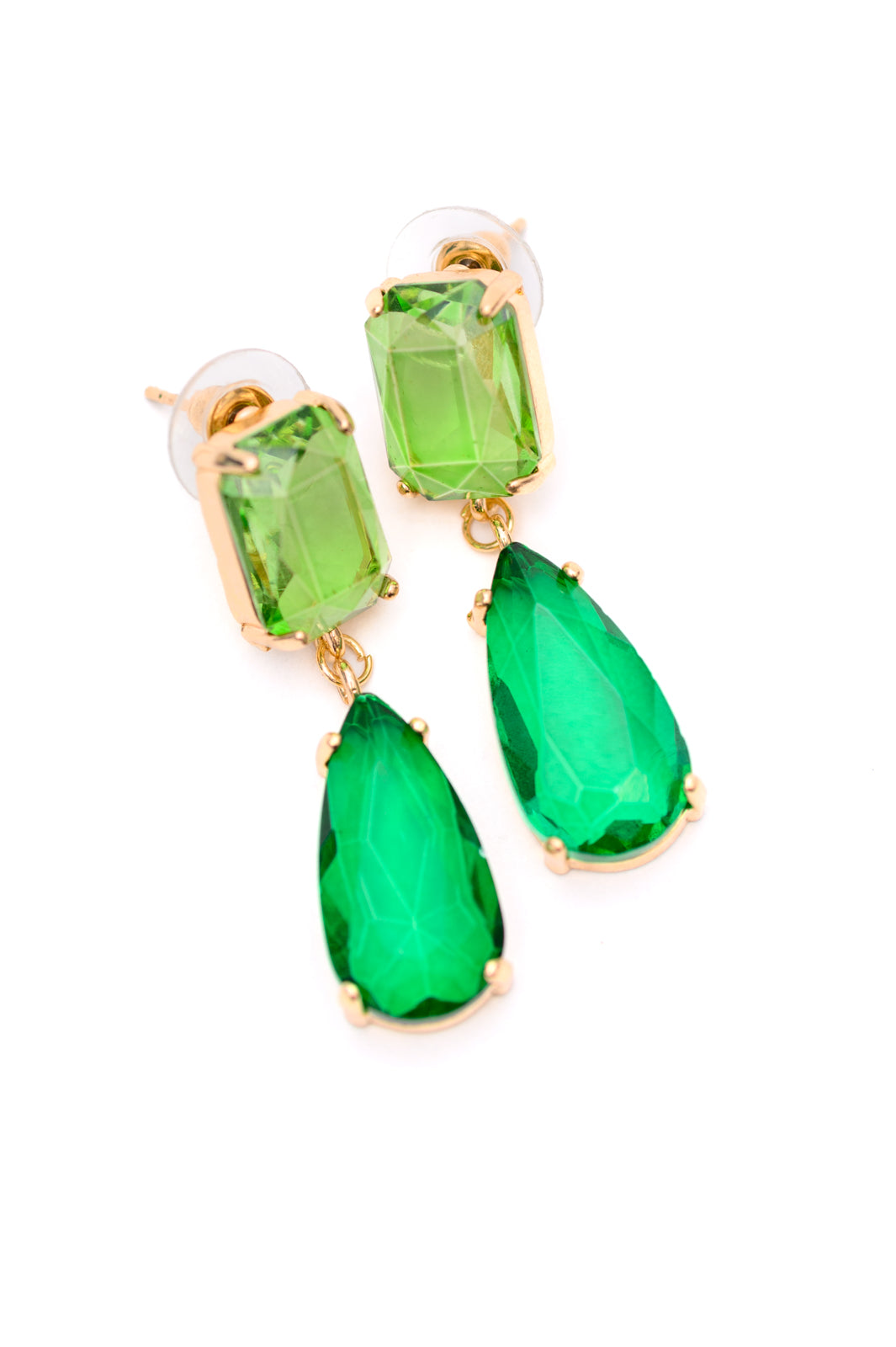 Sparkly Spirit Drop Crystal Earrings in Green